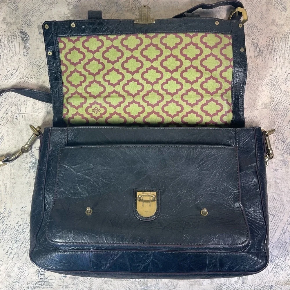 orYANY Julia Leather Satchel Messenger Bag Black Leather Work Crossbody Purse